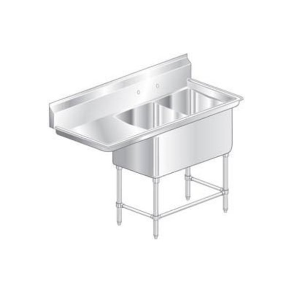 Aero Aero Manufacturing CompanyÂ Two Bowl Aerospec SS NSF Sink w/ 36W Left Drainboard 2F2-2116-36L